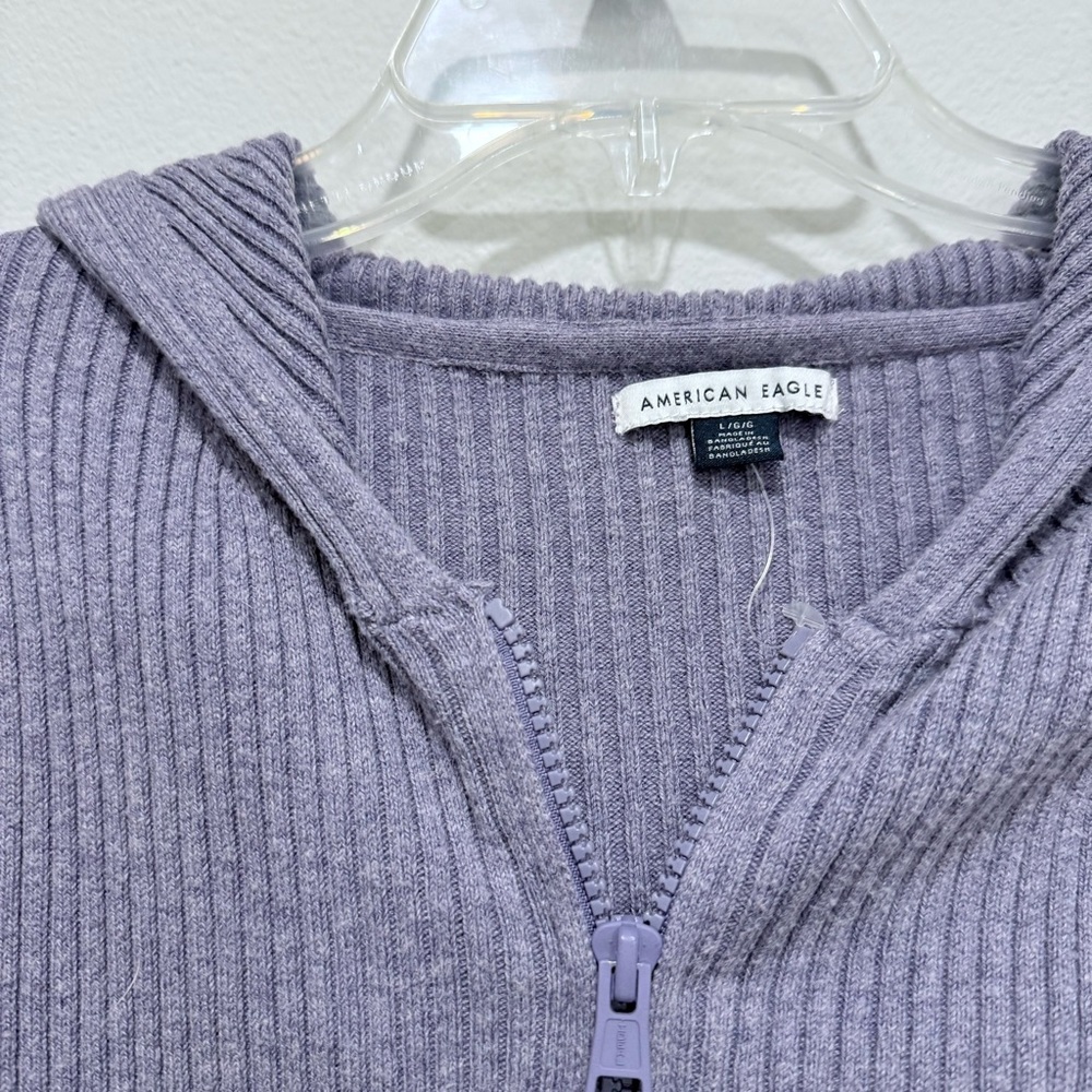 AE Cropped Zip-Up Sweater in purple - Picture 3 of 4